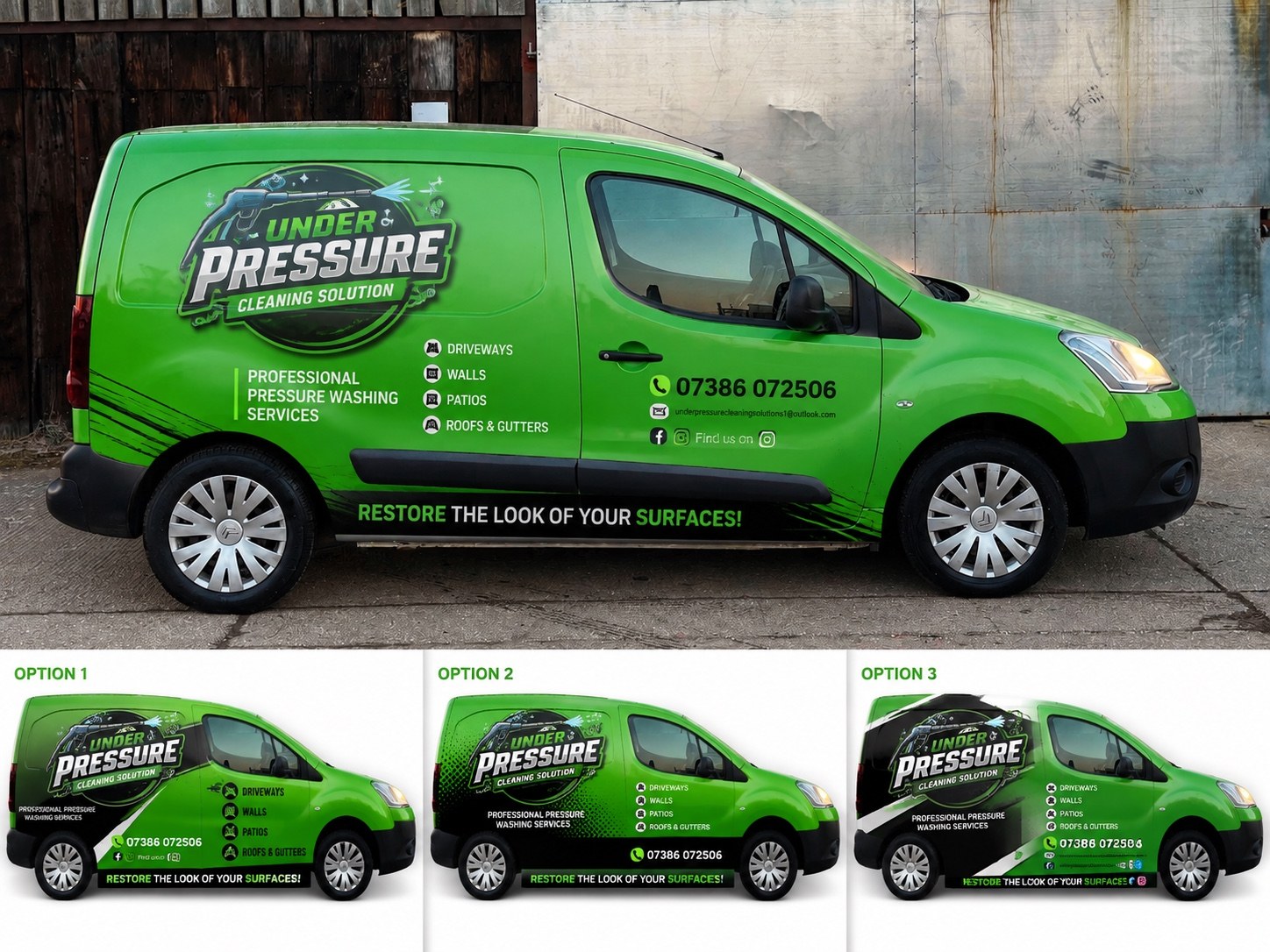 Under Pressure Cleaning Solutions branded van